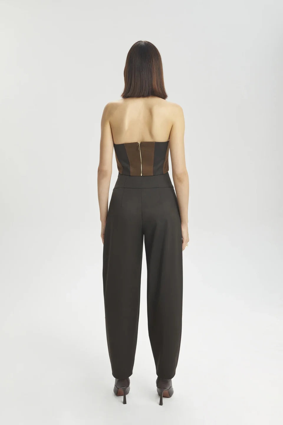 Haleia İki Renkli Gold Tokalı Crop Top
