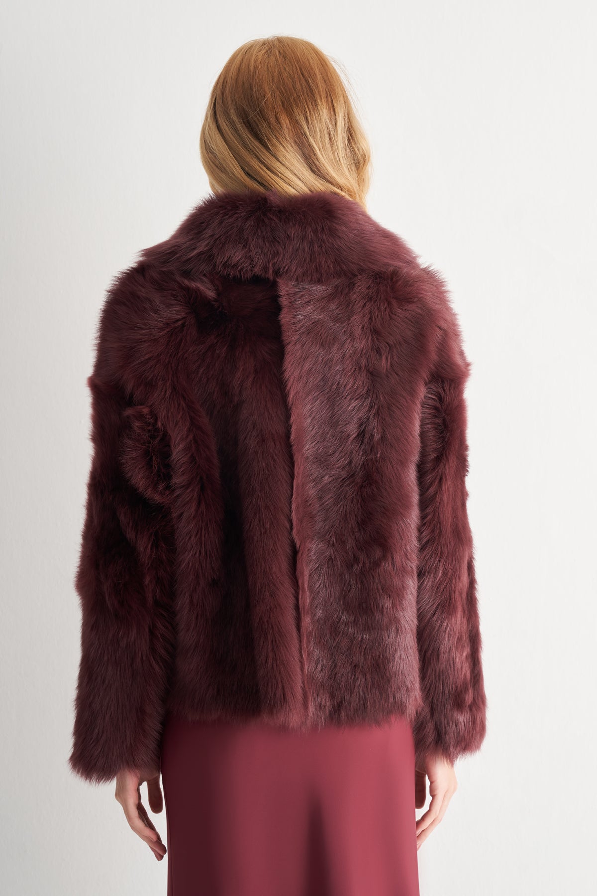 Utopian %100 Toscana Kürk Bordo Kaban