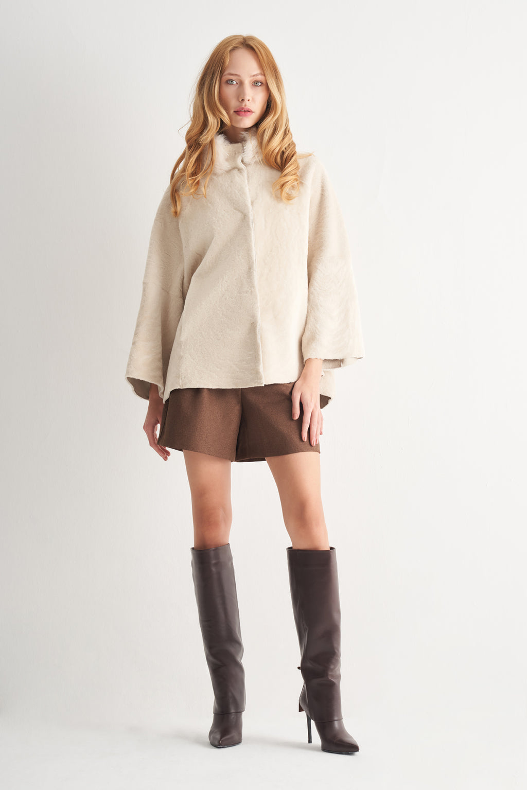 Utopian Toscana Yaka Kürk Detaylı Deri Ceket