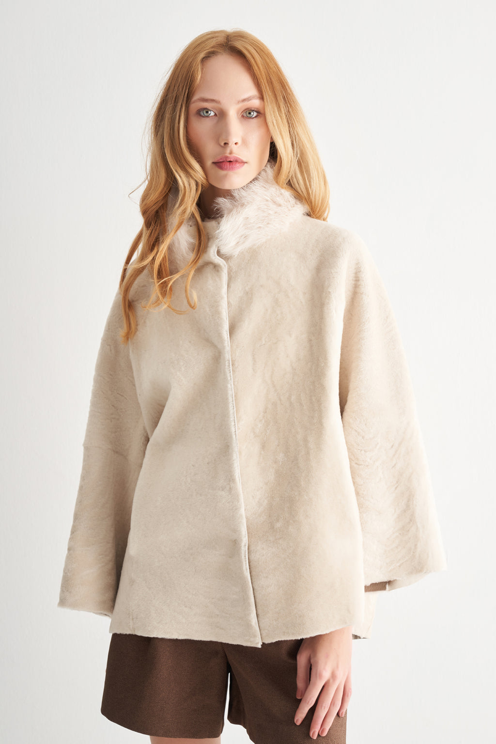 Utopian Toscana Yaka Kürk Detaylı Deri Ceket