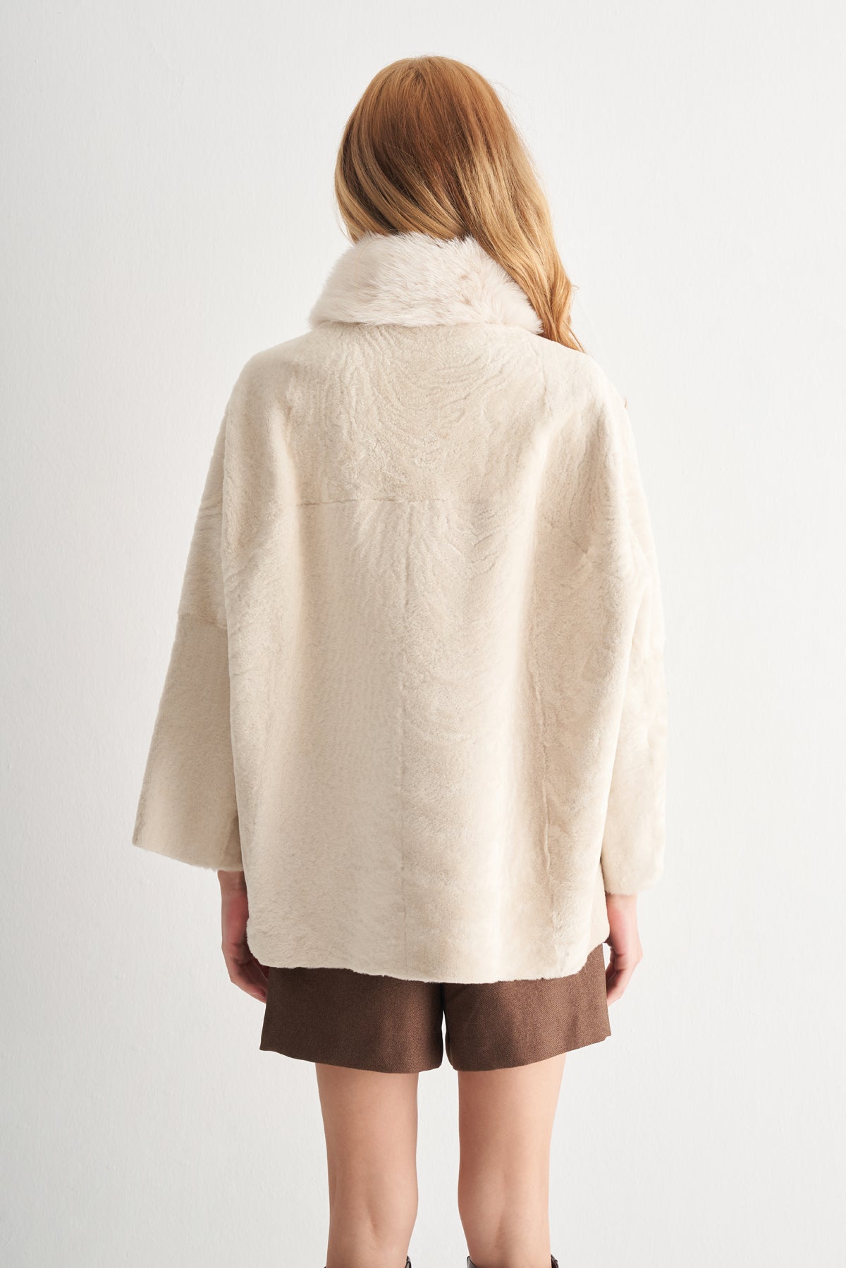 Utopian Toscana Yaka Kürk Detaylı Deri Ceket