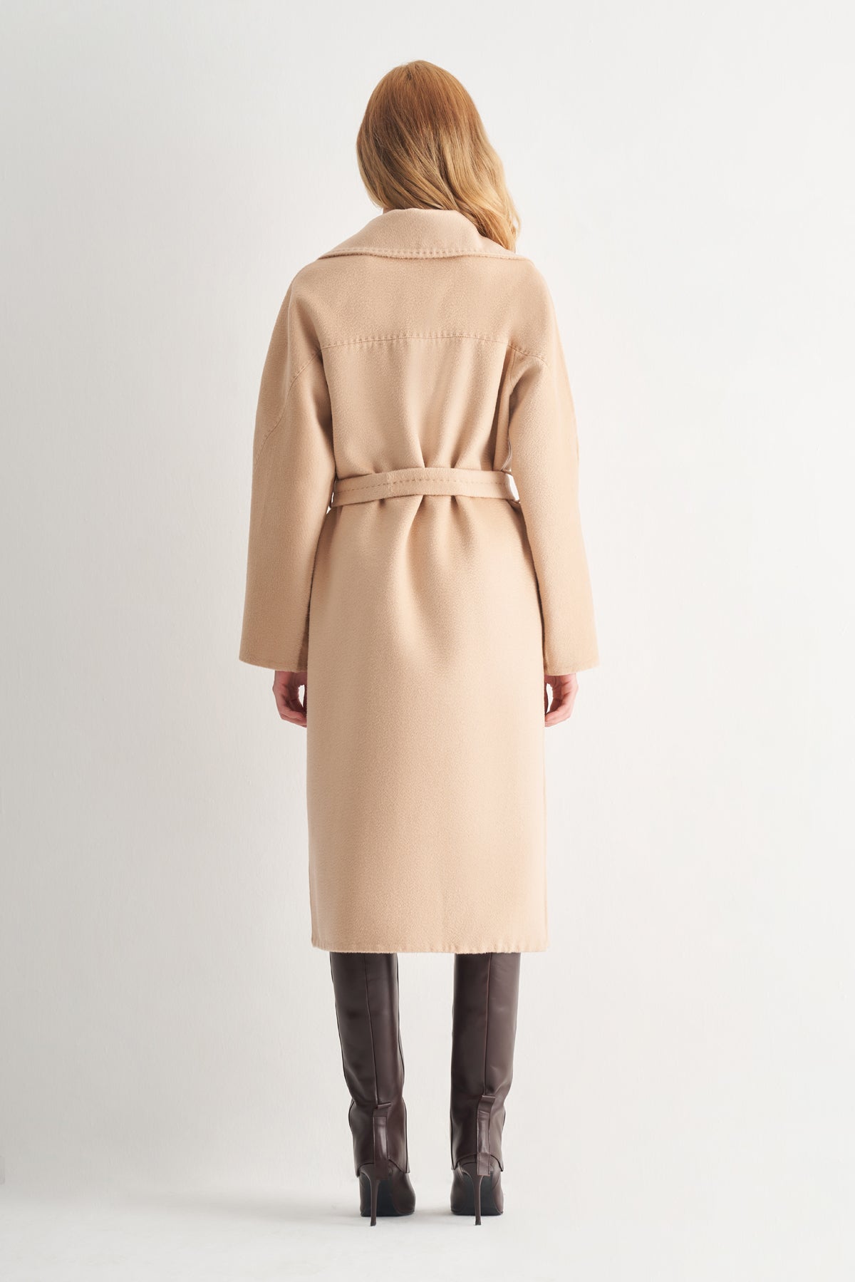 Utopian Oversize Kuşaklı Yün Kaban