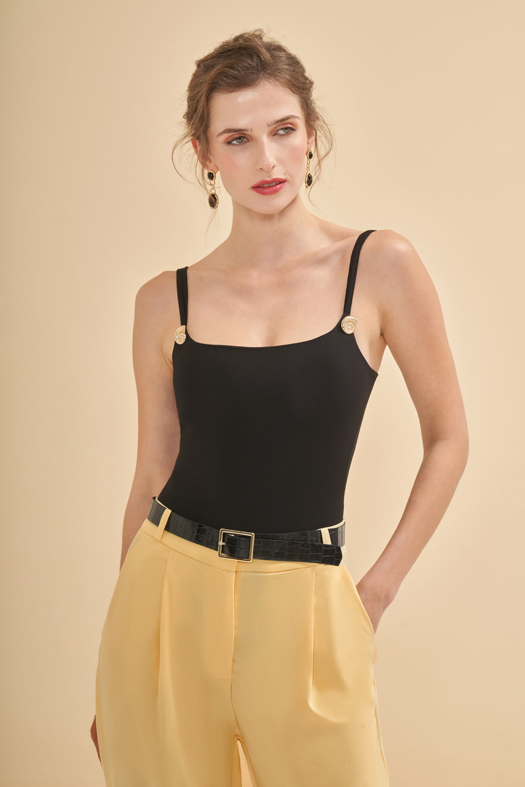 Utopian Askılı Bodysuit Minimal Form Fit