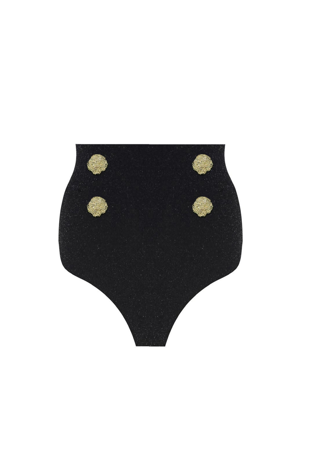 Gaia n Uranos Gold Düğmeli Işıltılı Yüksek Bel Bikini Altı