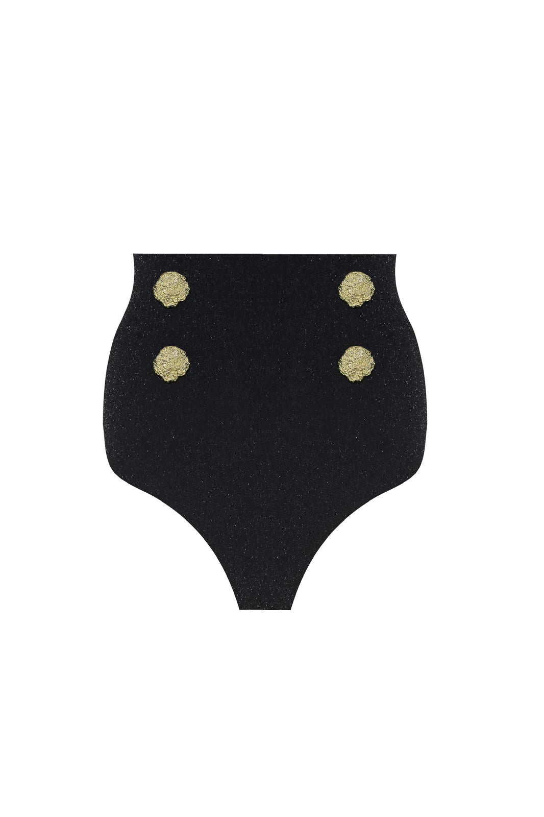 Gaia n Uranos Gold Düğmeli Işıltılı Yüksek Bel Bikini Altı