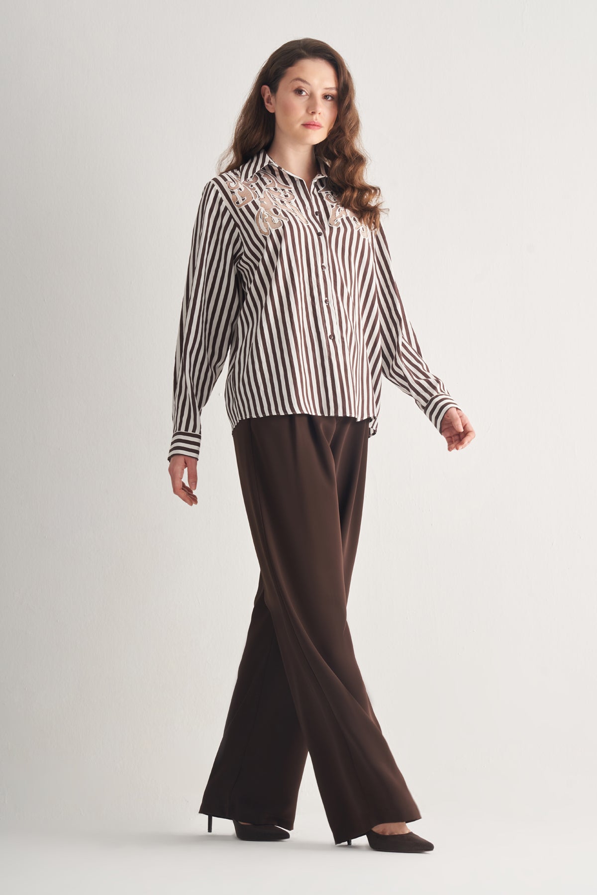 Utopian Nakış Detaylı Çizgili Gömlek