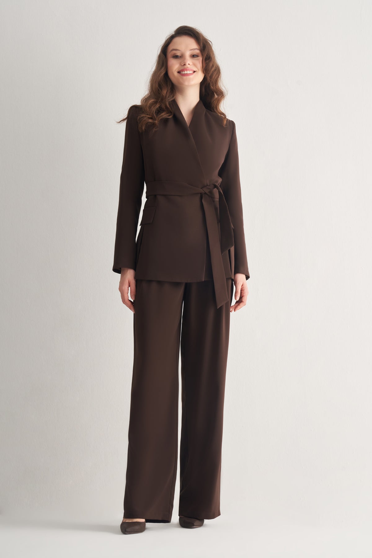 Utopian Şal Yaka Kuşaklı Ceket