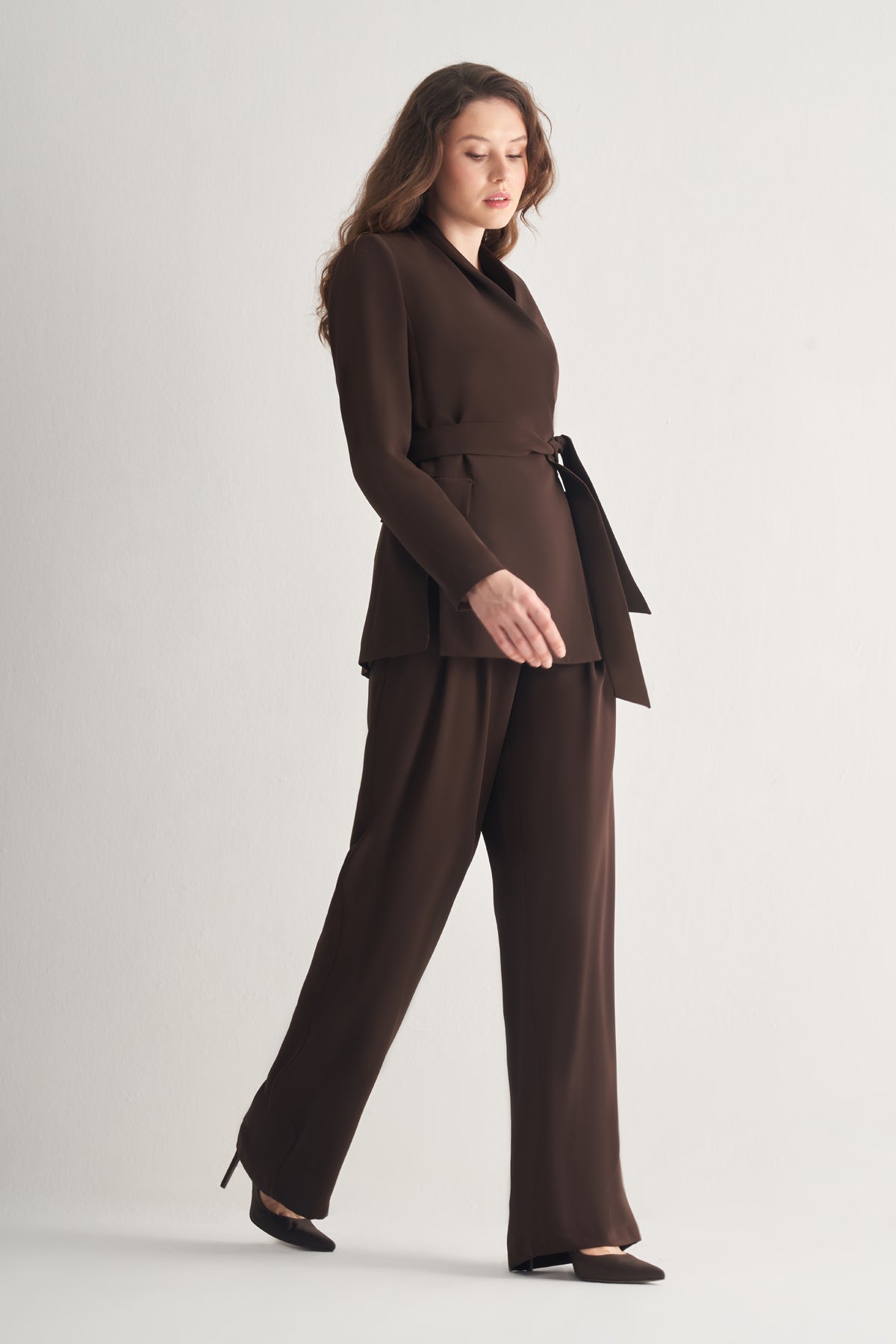 Utopian Şal Yaka Kuşaklı Ceket