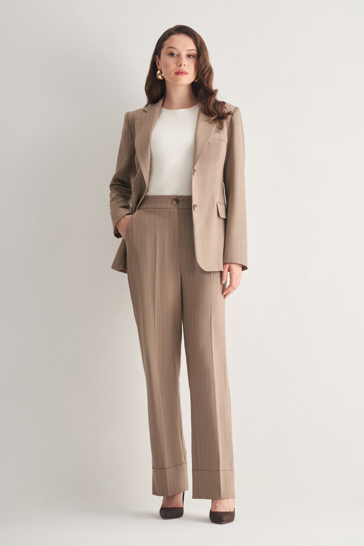 Utopian Çizgili Klasik Kesim Ceket