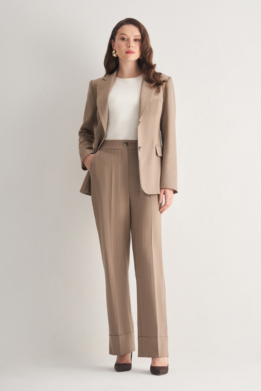 Utopian Çizgili Klasik Kesim Pantolon