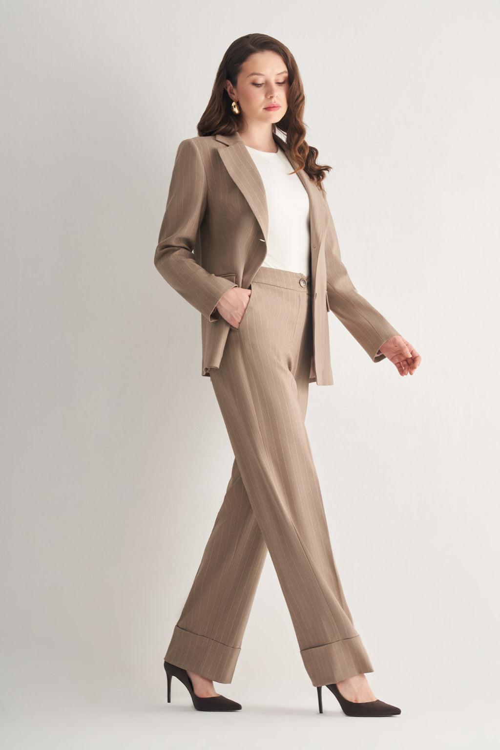 Utopian Çizgili Klasik Kesim Ceket