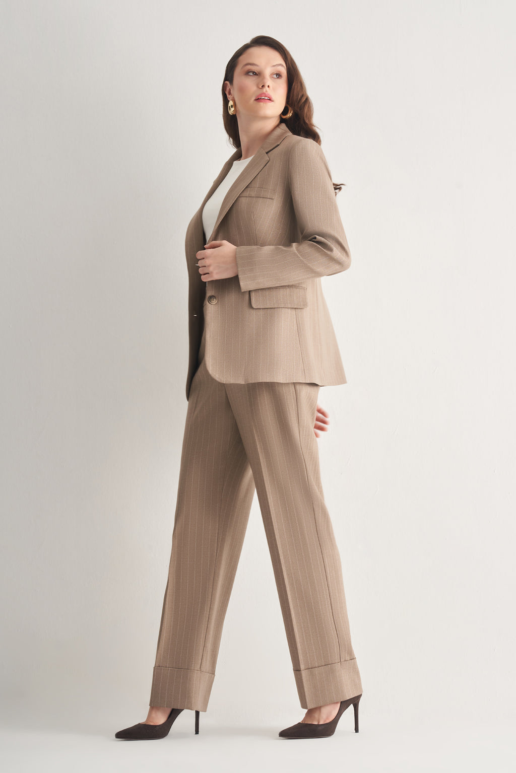 Utopian Çizgili Klasik Kesim Ceket