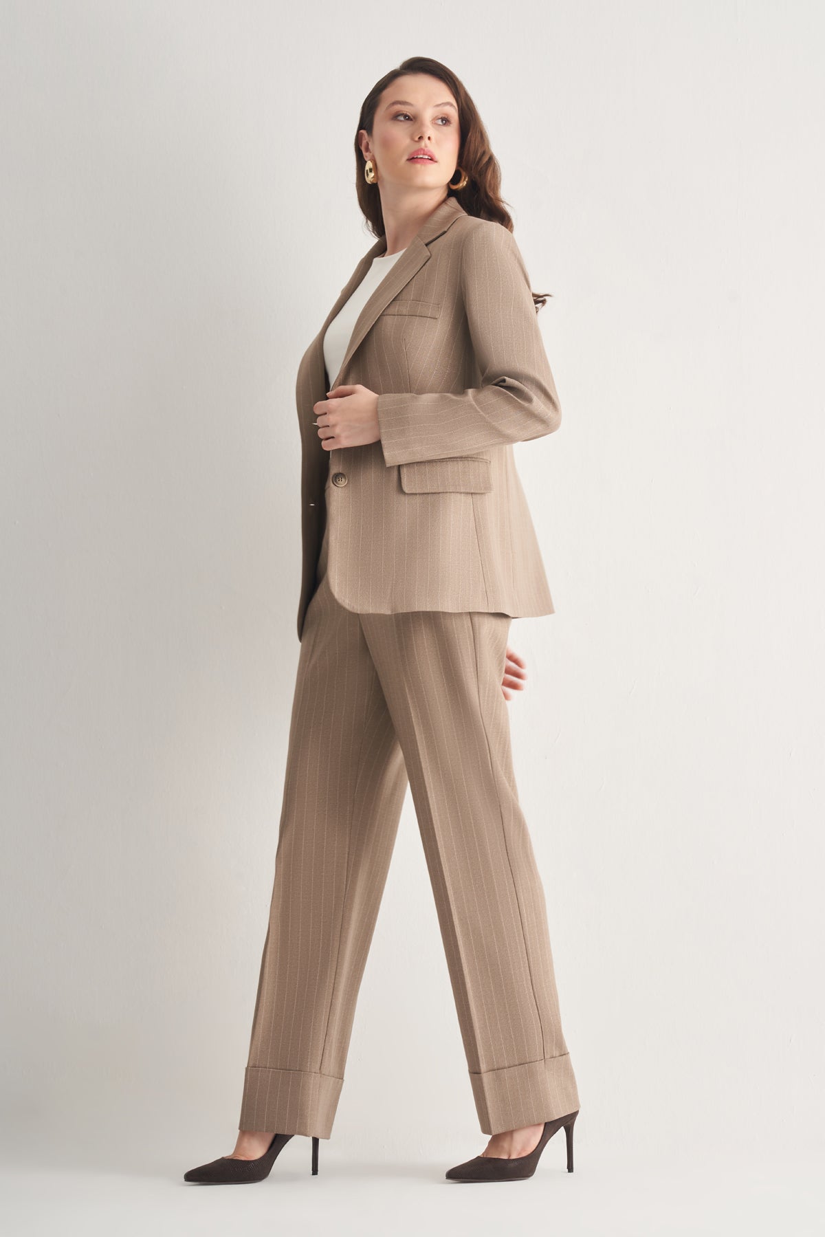 Utopian Çizgili Klasik Kesim Ceket