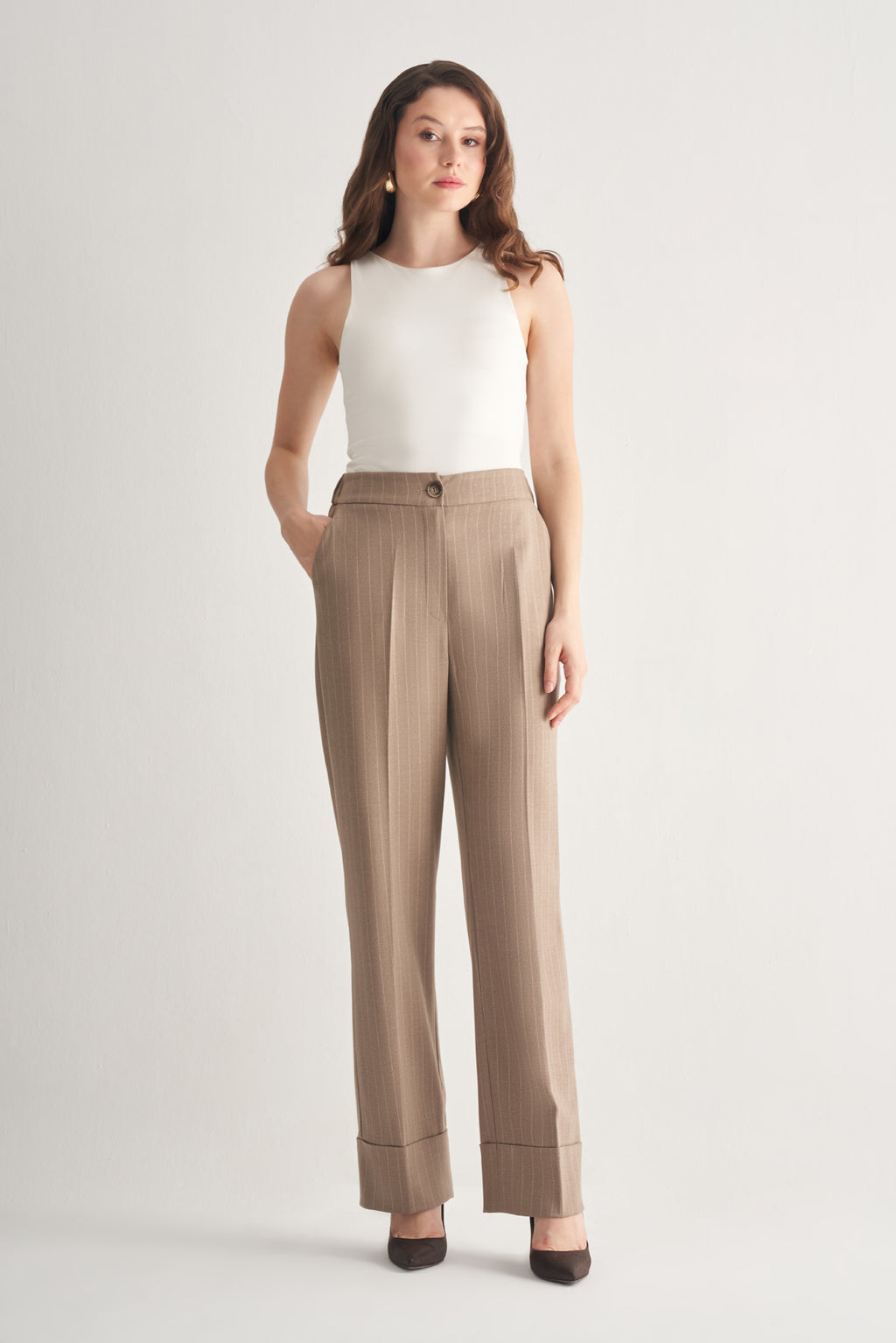 Utopian Çizgili Klasik Kesim Pantolon