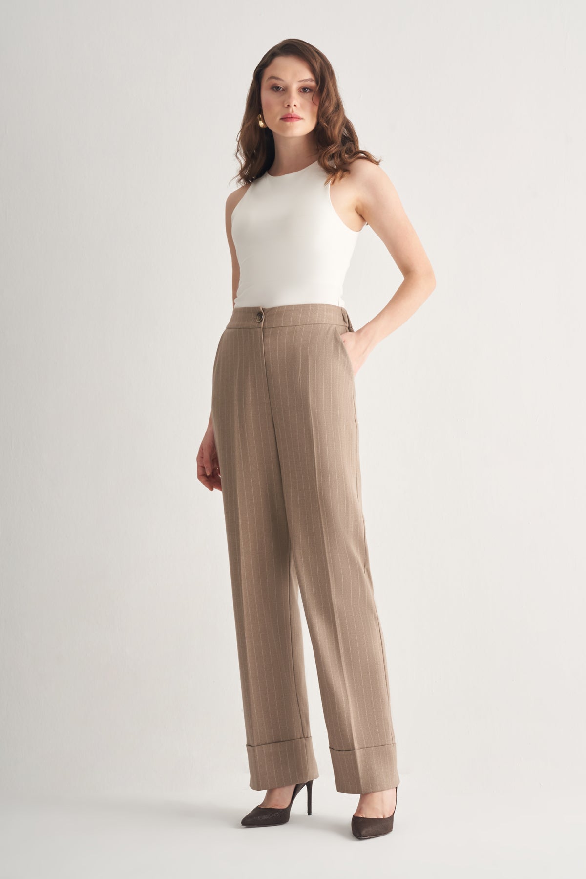 Utopian Çizgili Klasik Kesim Pantolon