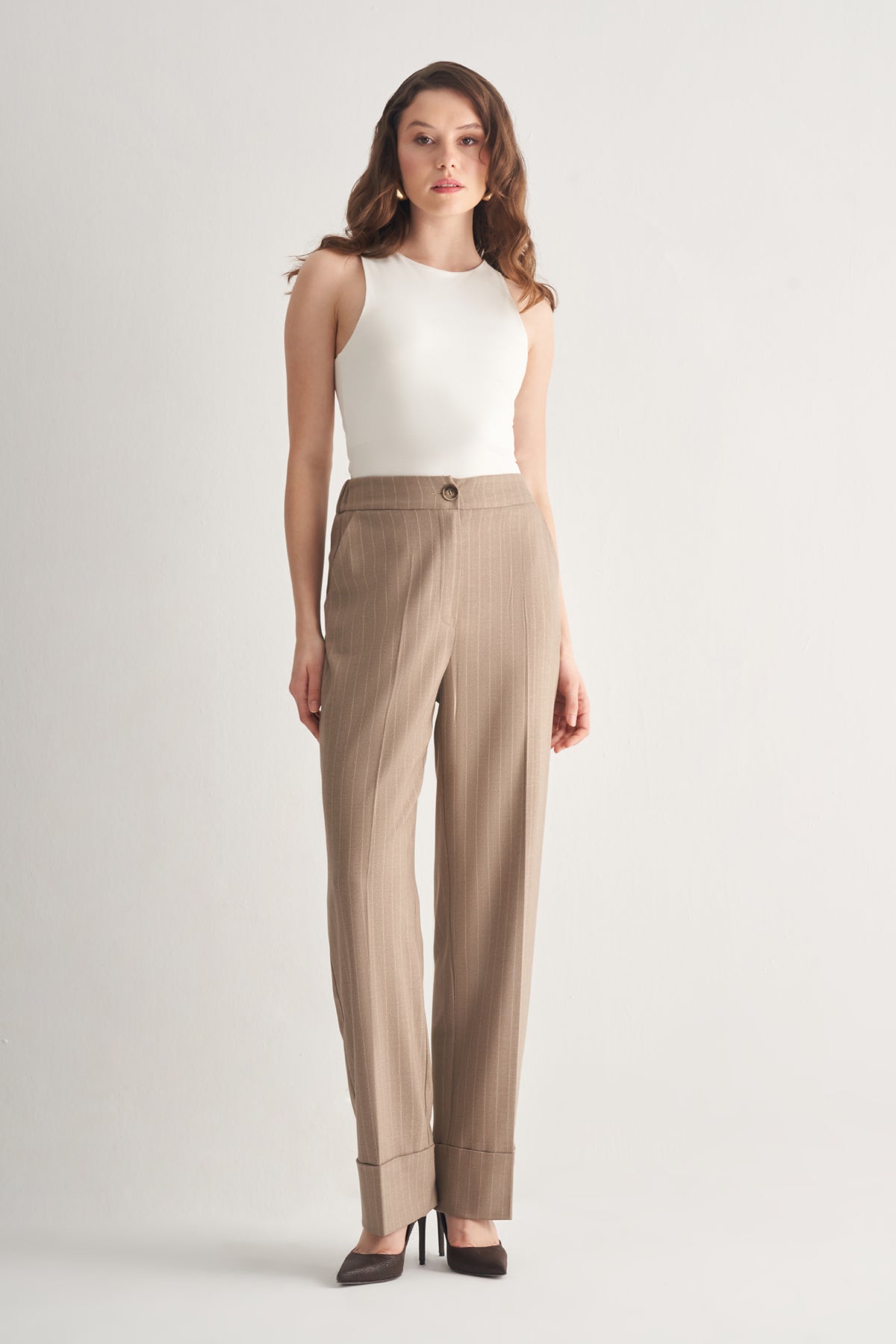Utopian Çizgili Klasik Kesim Pantolon