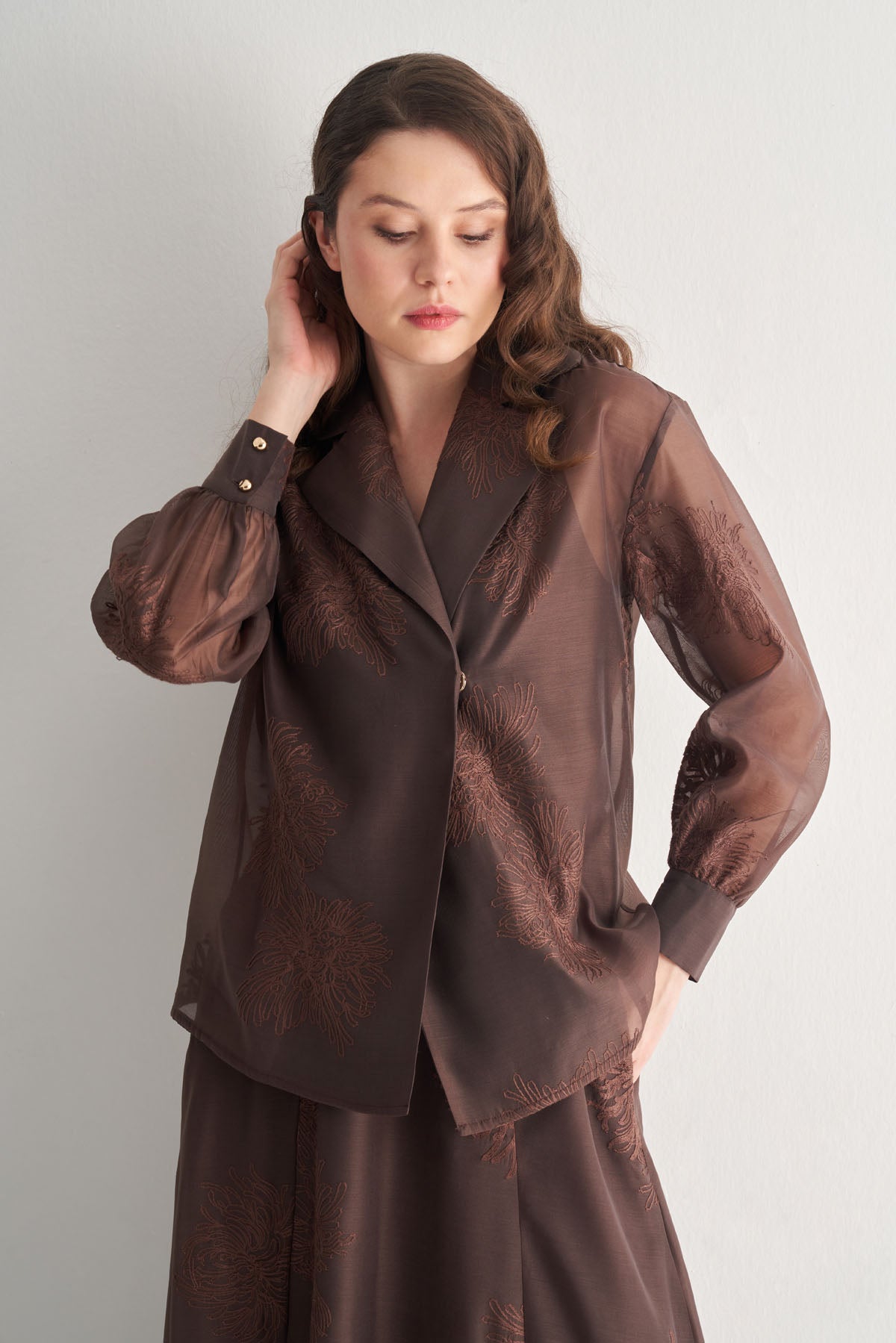 Utopian Transparan İşlemeli Ceket