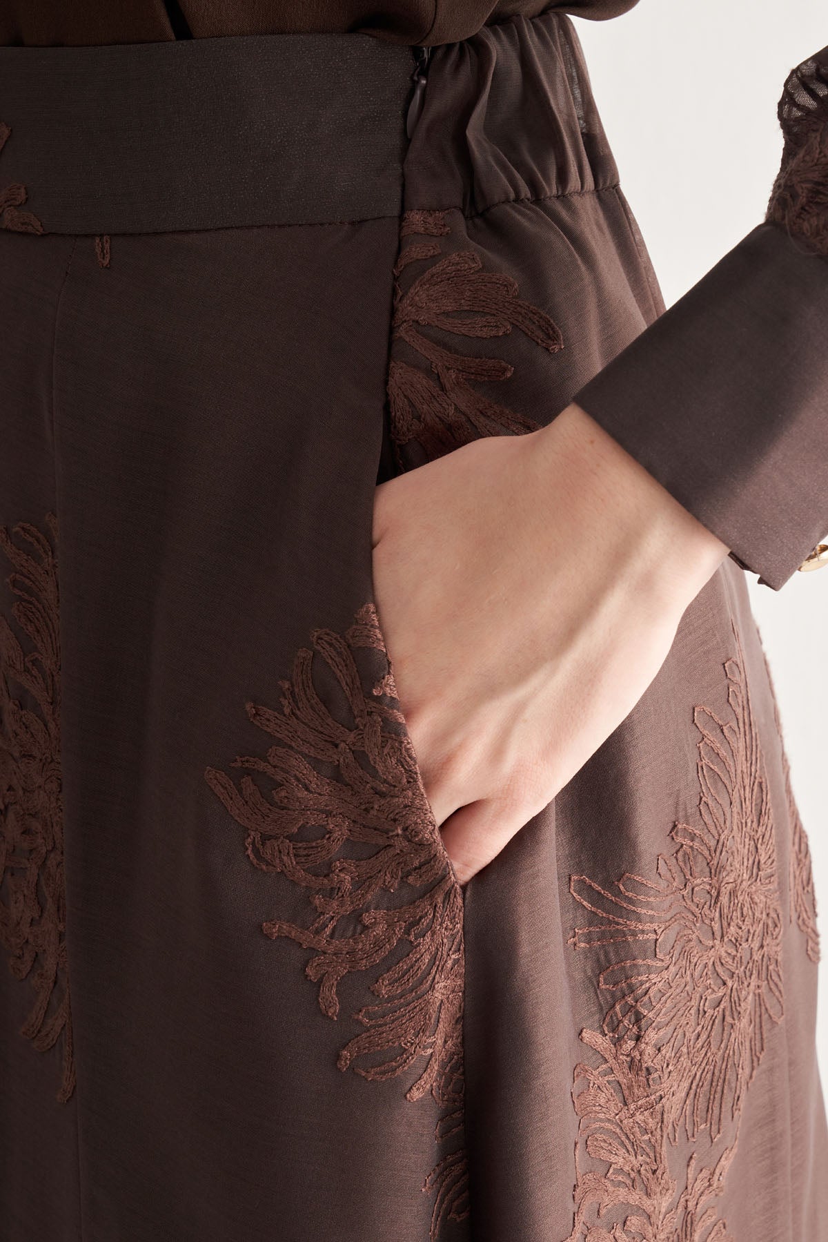 Utopian Transparan Desenli Midi Etek