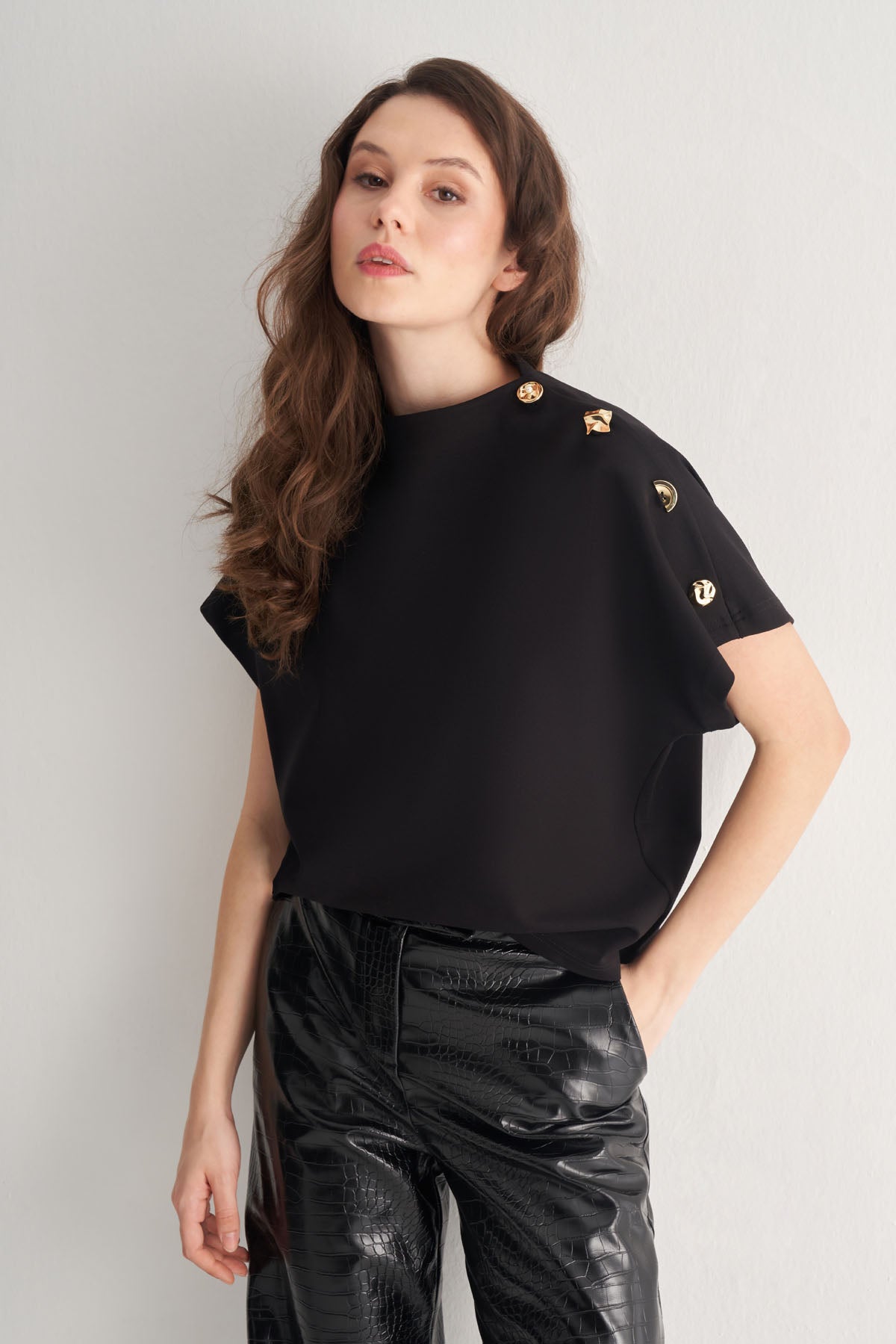 Utopian Crocodile Baskılı Suni Deri Pantolon