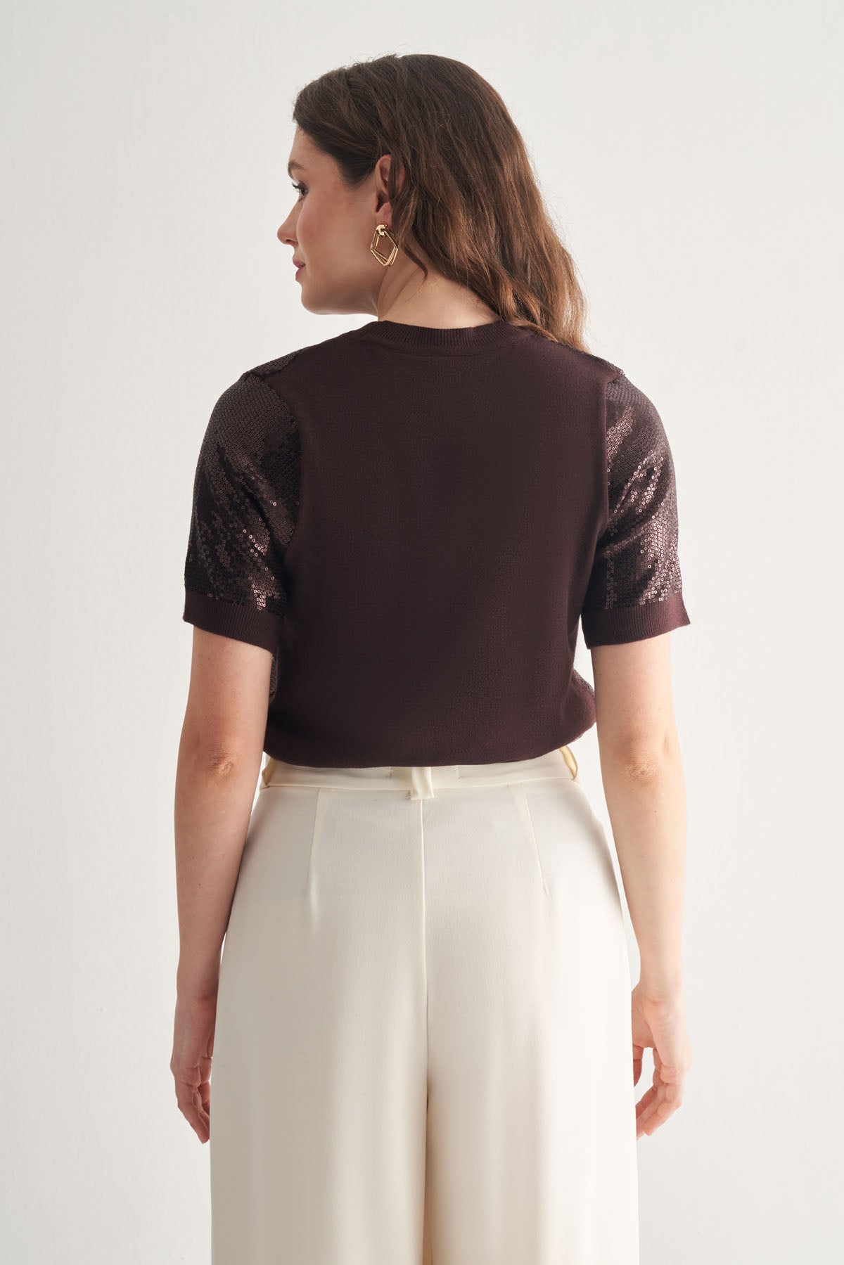 Utopian Payetli Kısa Kol Triko