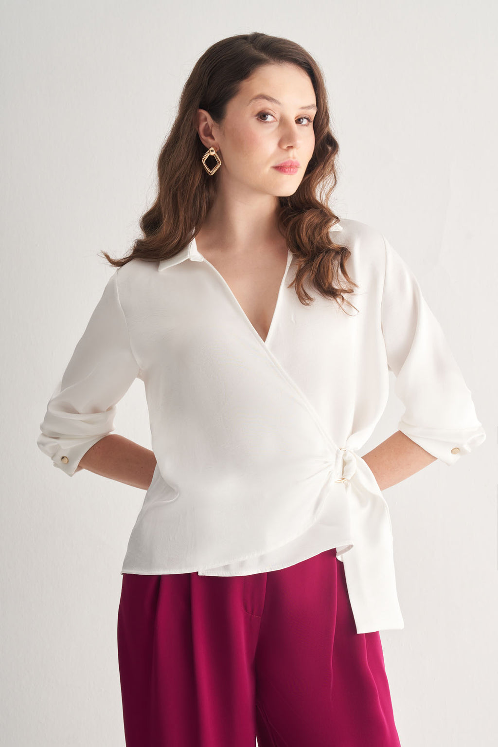 Utopian Bağlama Detaylı Kruvaze Bluz