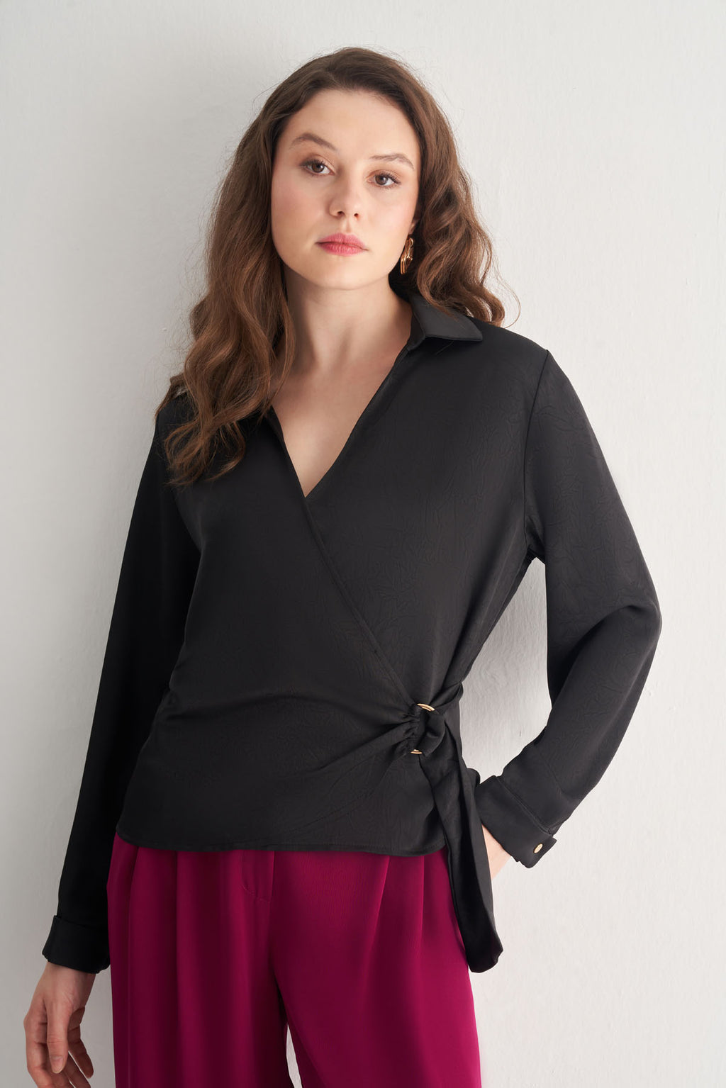 Utopian Bağlama Detaylı Kruvaze Bluz
