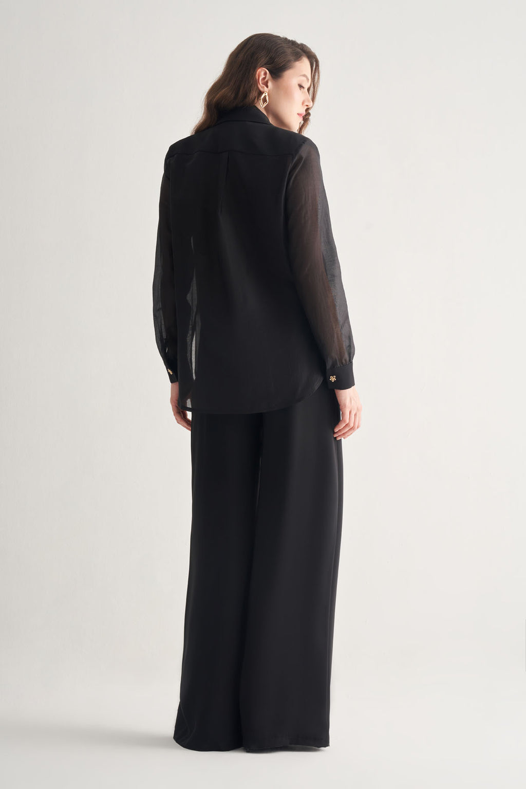 Utopian Siyah Transparan Kollu Ceket