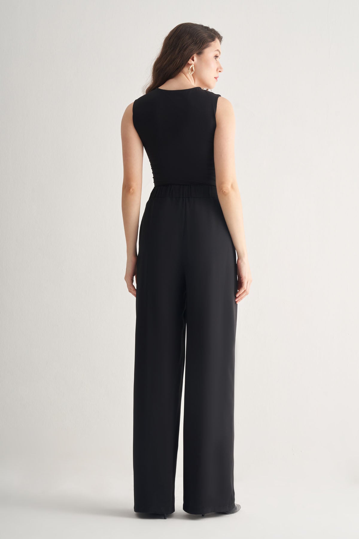 Utopian Siyah Geniş Paça Pantolon