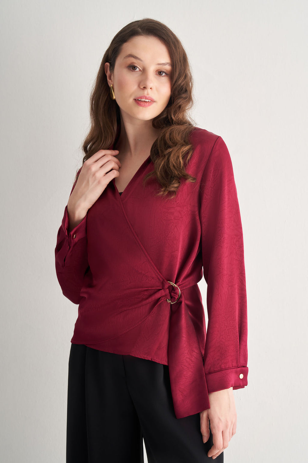 Utopian Bağlama Detaylı Kruvaze Bluz