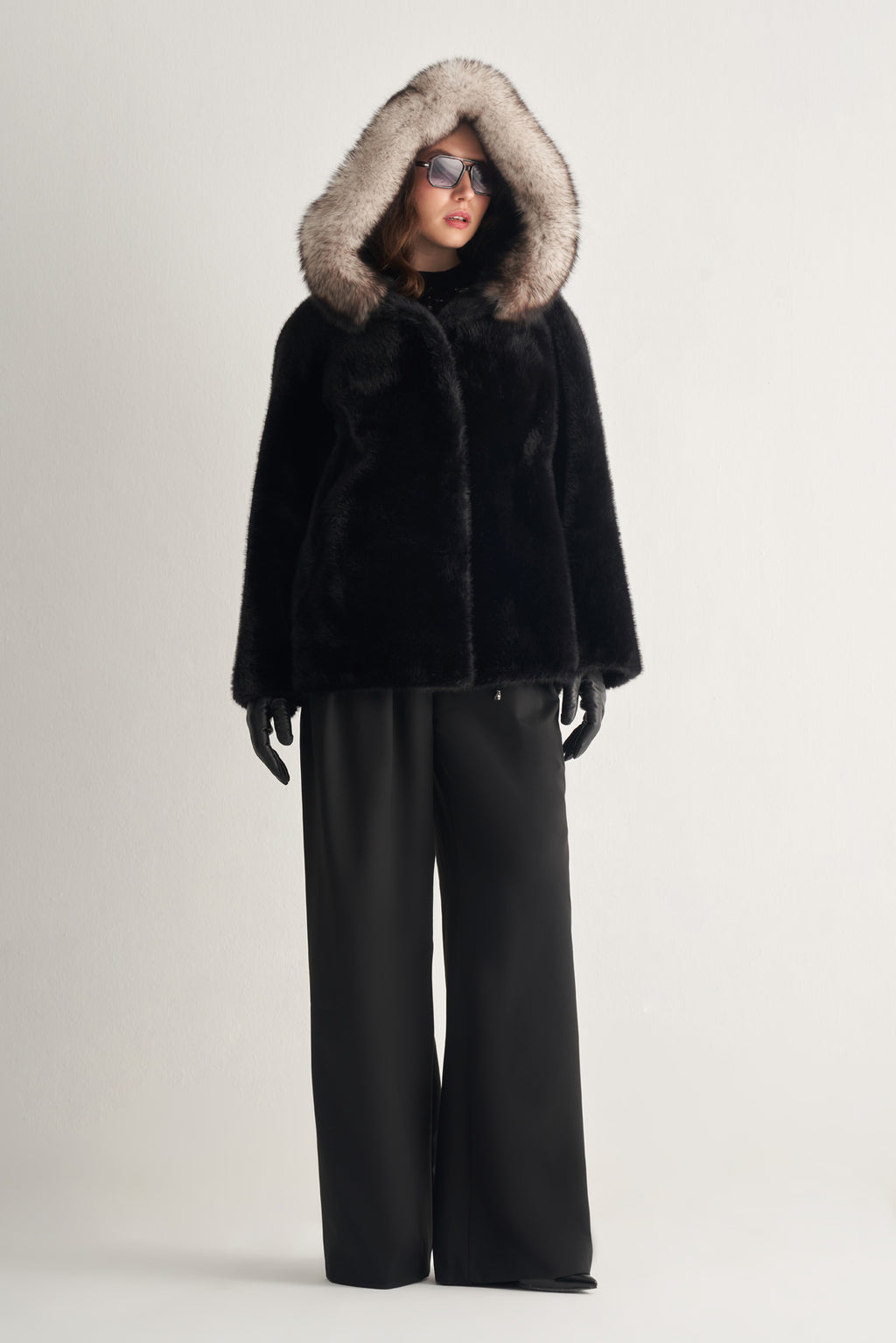 Utopian Peluş Kürklü Kapüşonlu Kaban