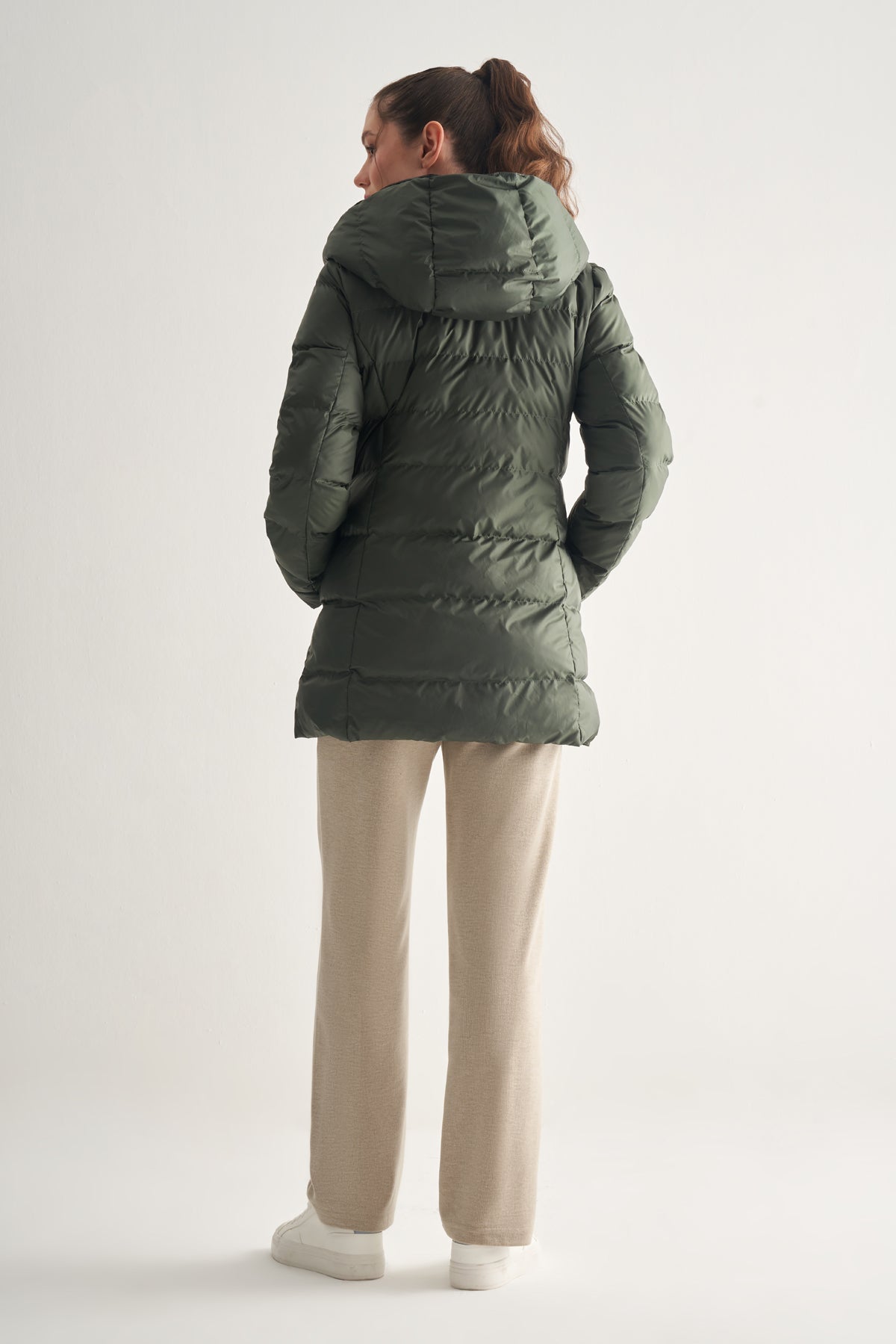 Utopian Kapüşonlu Uzun Puff Mont