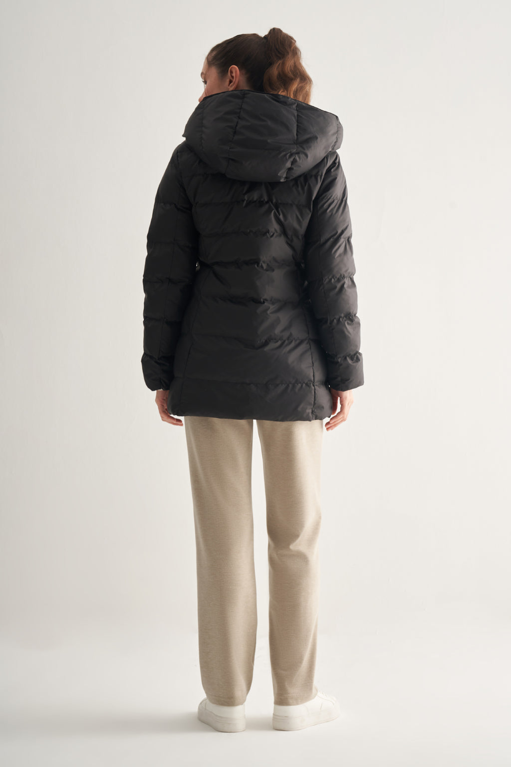 Utopian Kapüşonlu Uzun Puff Mont