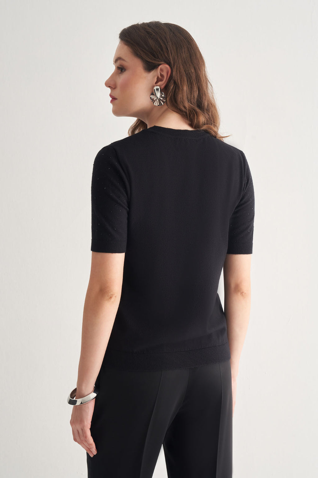 Utopian Taş İşlemeli Kısa Kol Triko