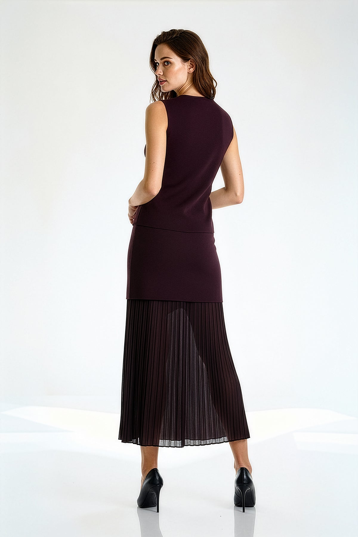 Utopian Şifon Astarlı Triko Mini Etek