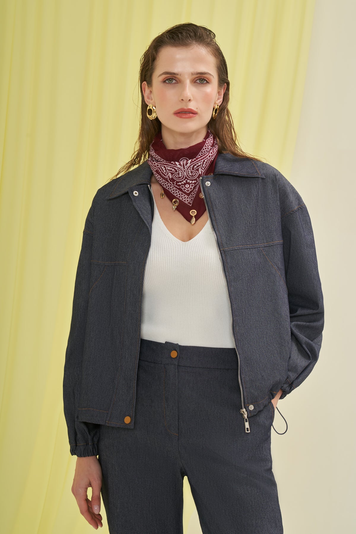 Utopian Modern Denim Görünümlü Ceket