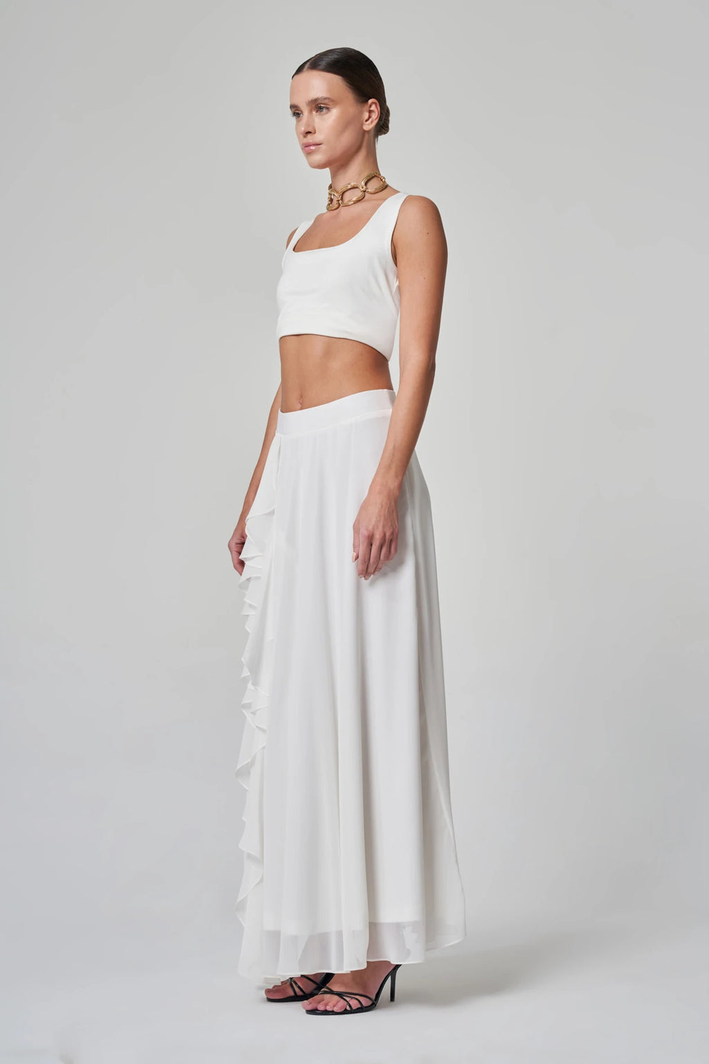 Utopian Ruffle Chiffon Maxi Skirt