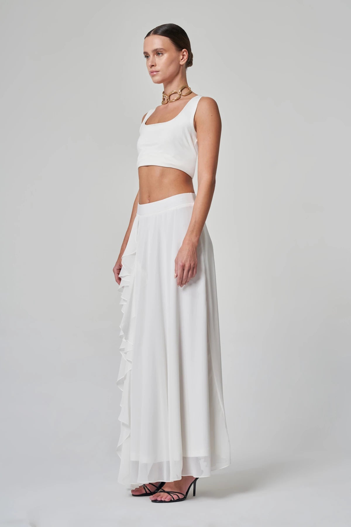 Utopian Ruffle Chiffon Maxi Skirt
