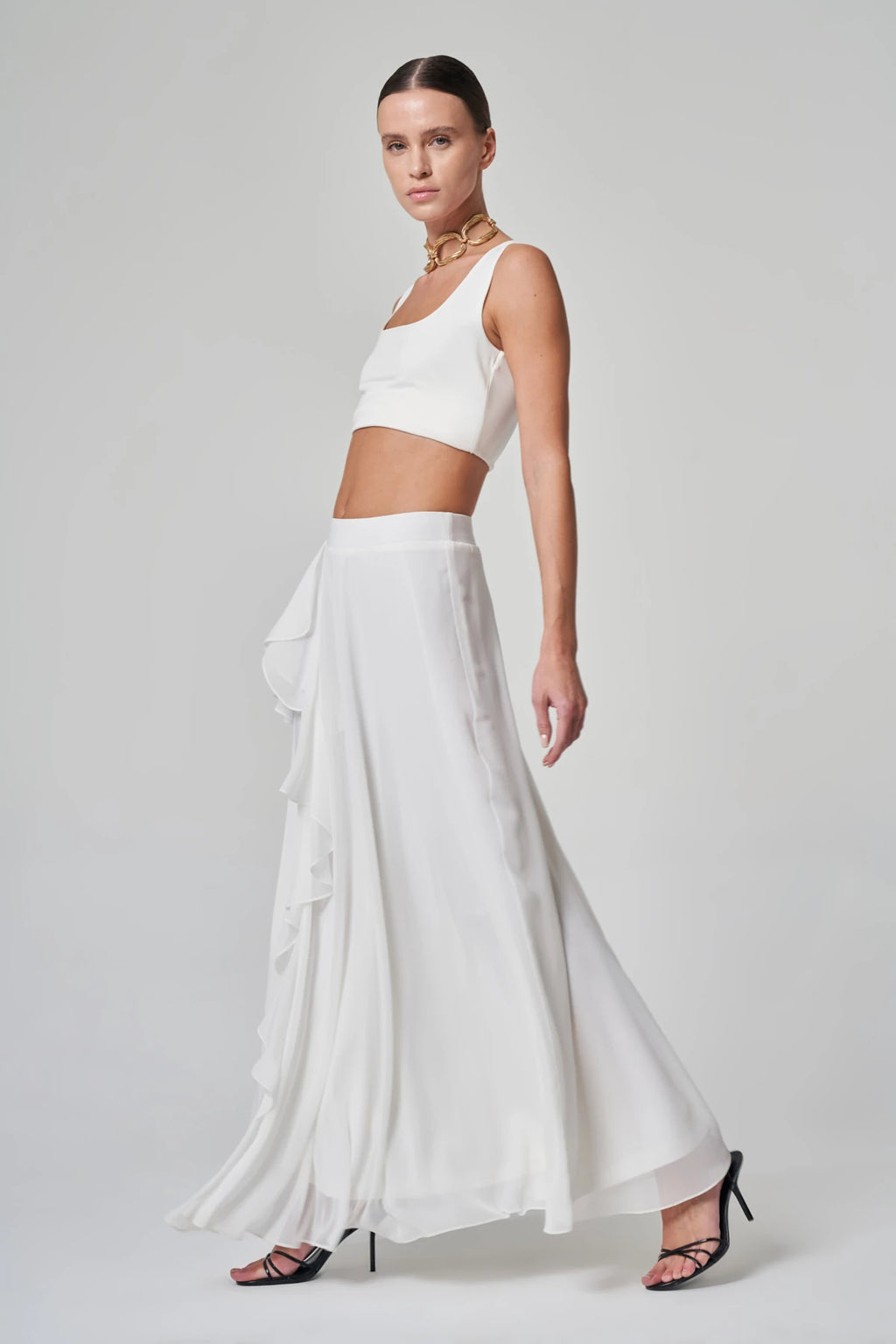 Utopian Ruffle Chiffon Maxi Skirt