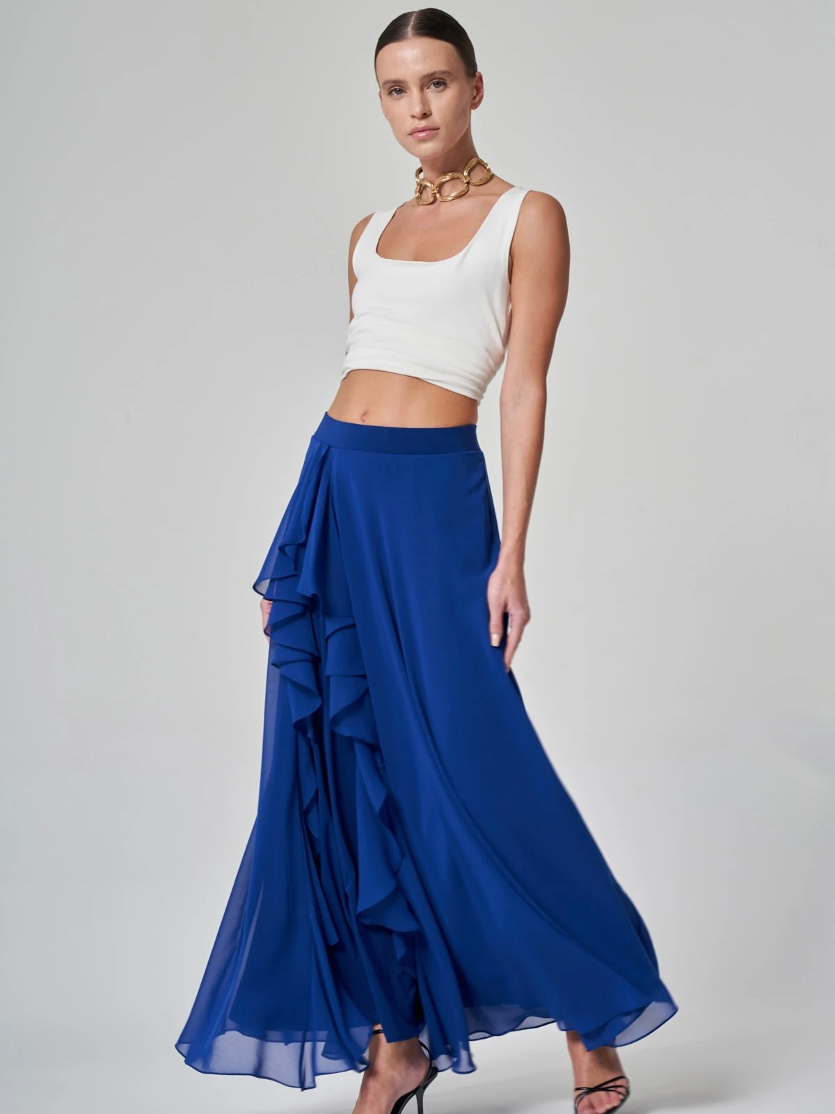Utopian Ruffle Chiffon Maxi Skirt