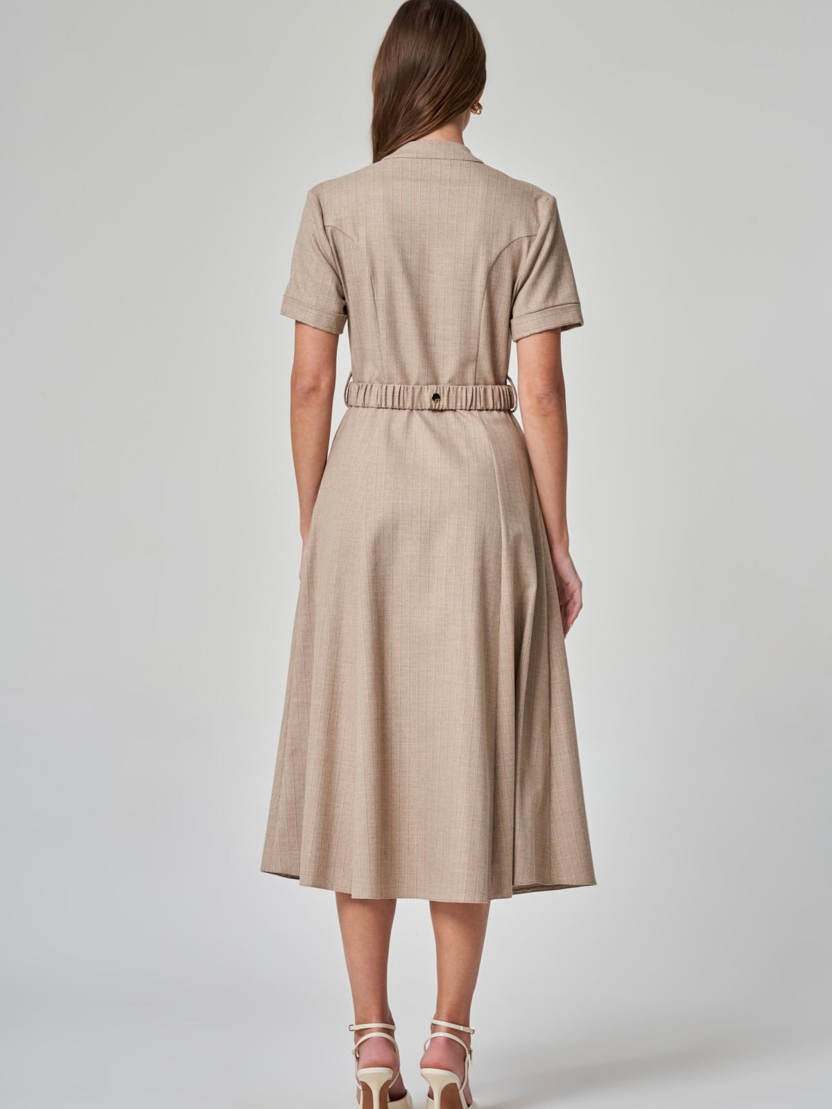 Dik Yaka Midi Elbise