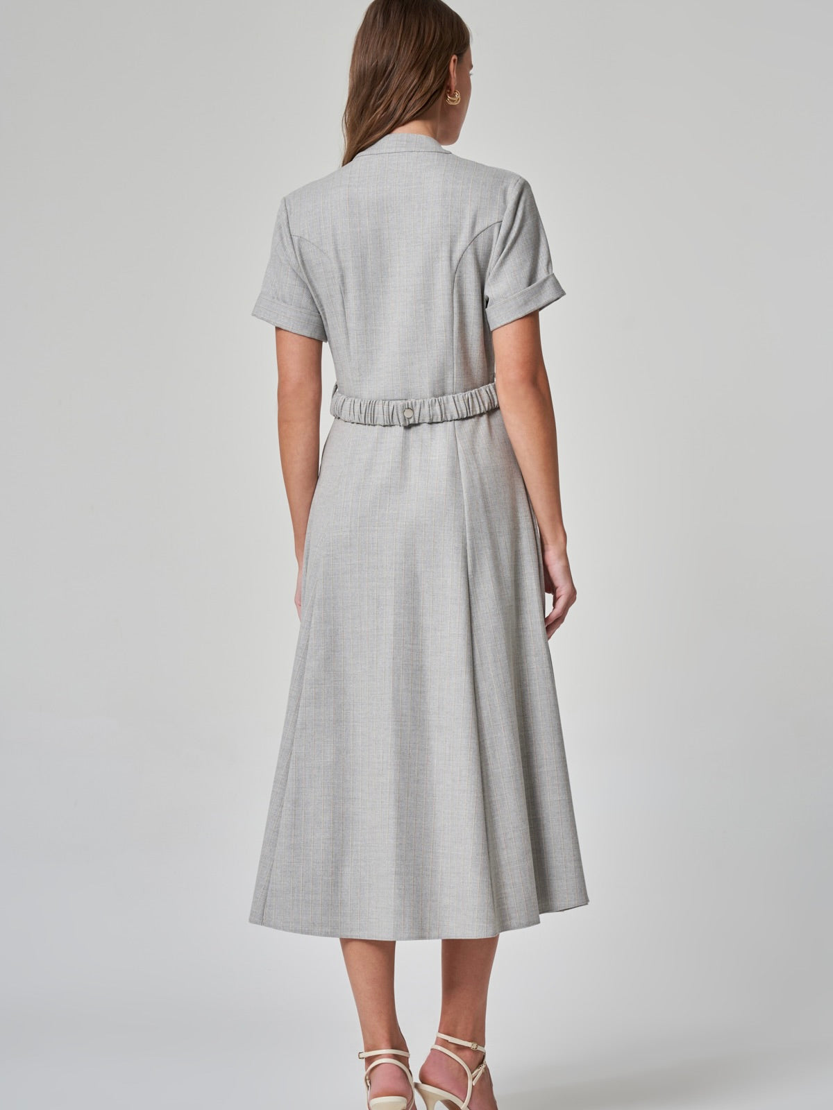 Dik Yaka Midi Elbise