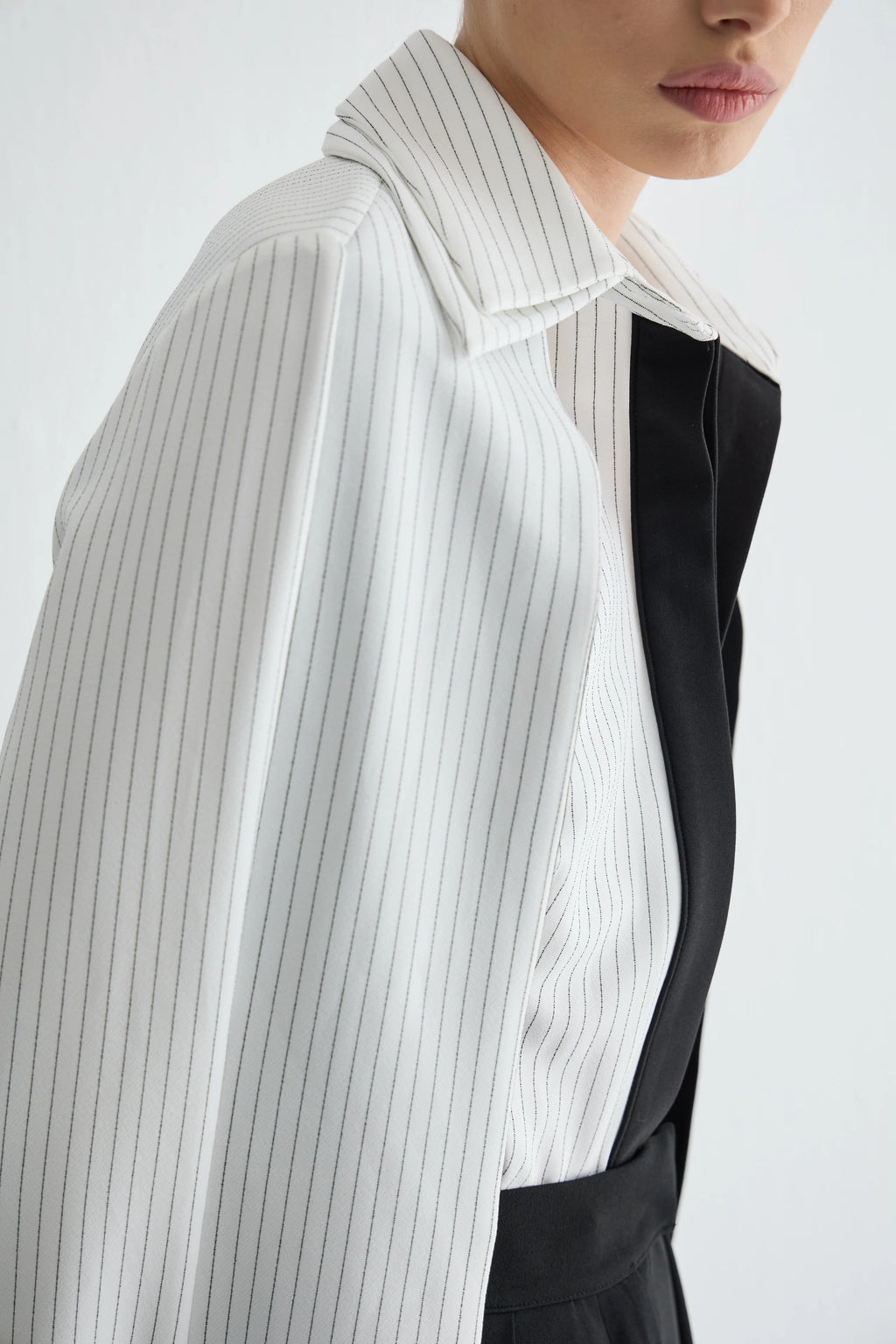 Gaia n Uranos Siyah Pat Detaylı Çizgili Poplin Gömlek