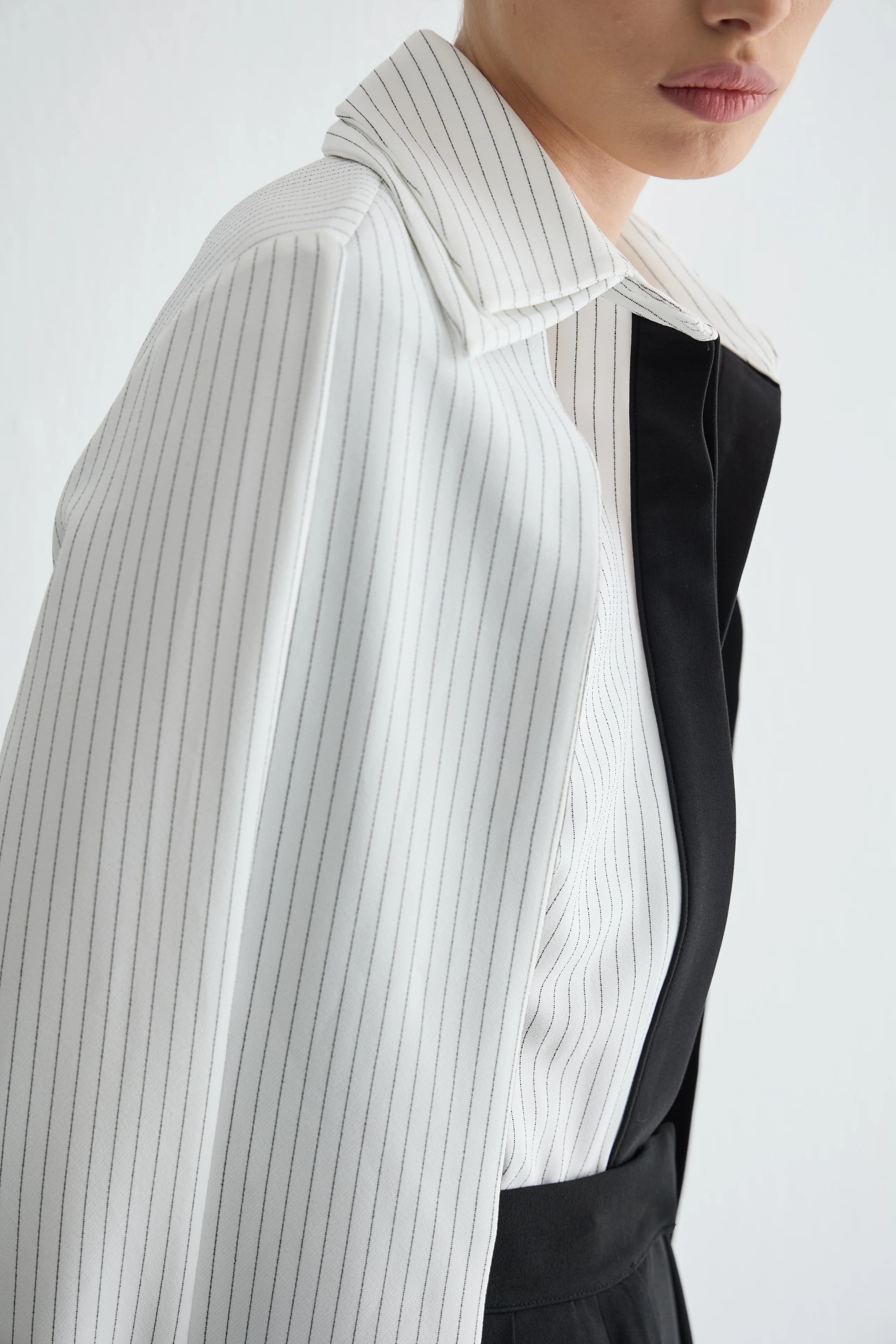 Gaia n Uranos Siyah Pat Detaylı Çizgili Poplin Gömlek