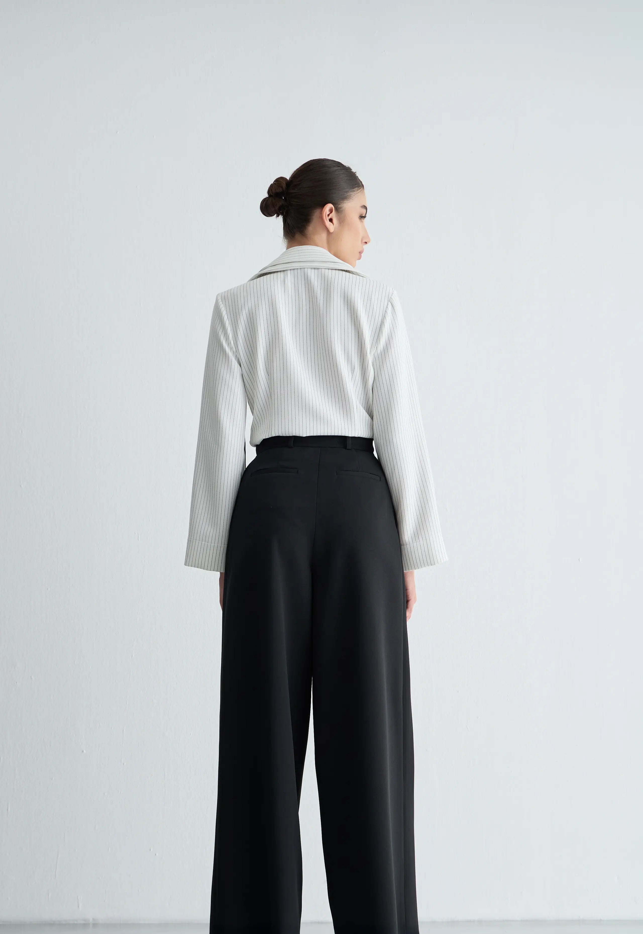 Gaia n Uranos Akışkan Formlu Yüksek Bel Pileli Pantolon