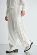 Gaia n Uranos Yüksek Bel Pileli Beyaz Pantolon