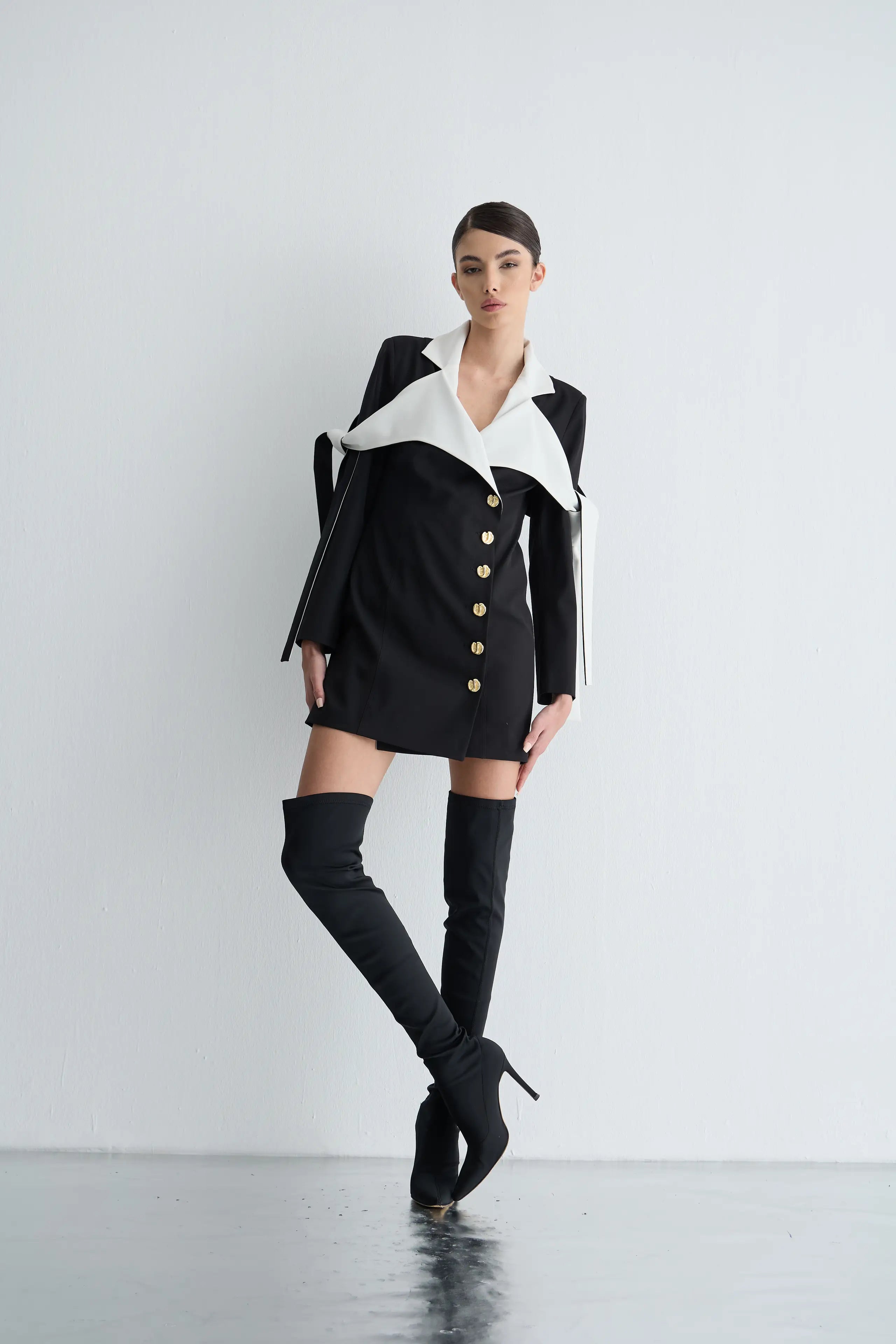 Gaia n Uranos Fiyonk Detaylı Mini Ceket Elbise