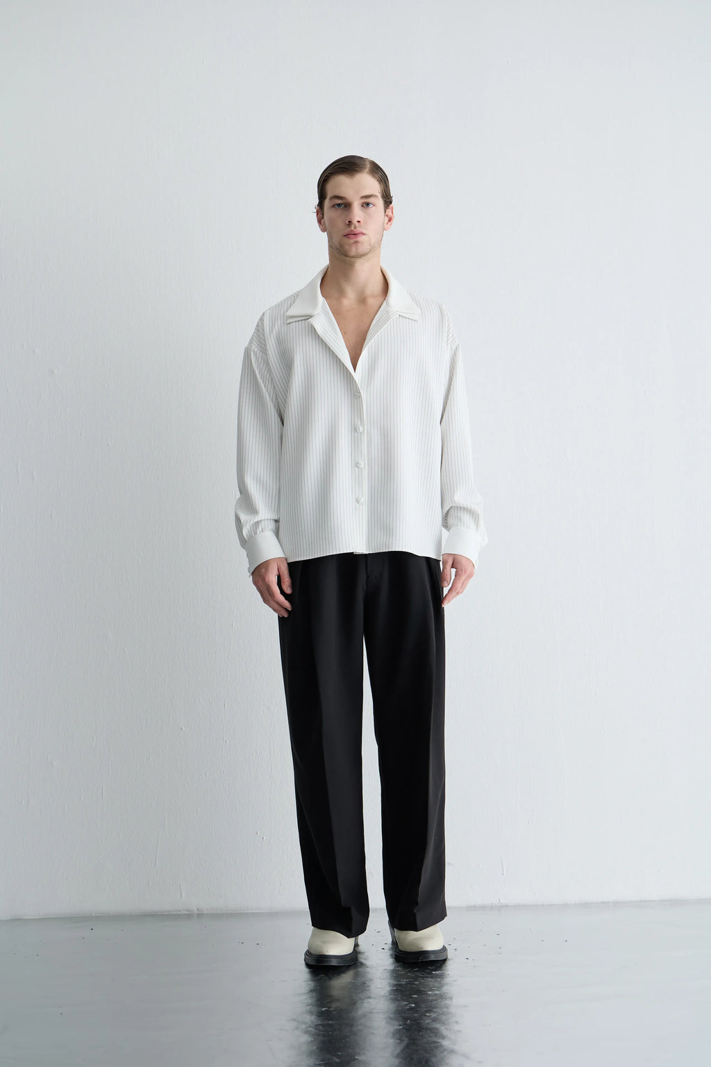 Gaia n Uranos Yüksek Bel Pileli Siyah Pantolon