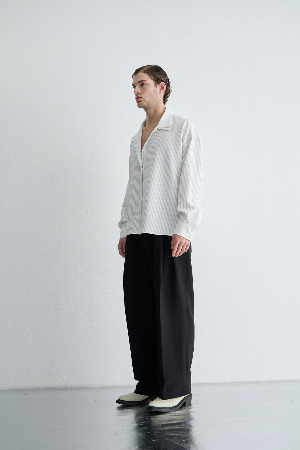 Gaia n Uranos Yüksek Bel Pileli Siyah Pantolon