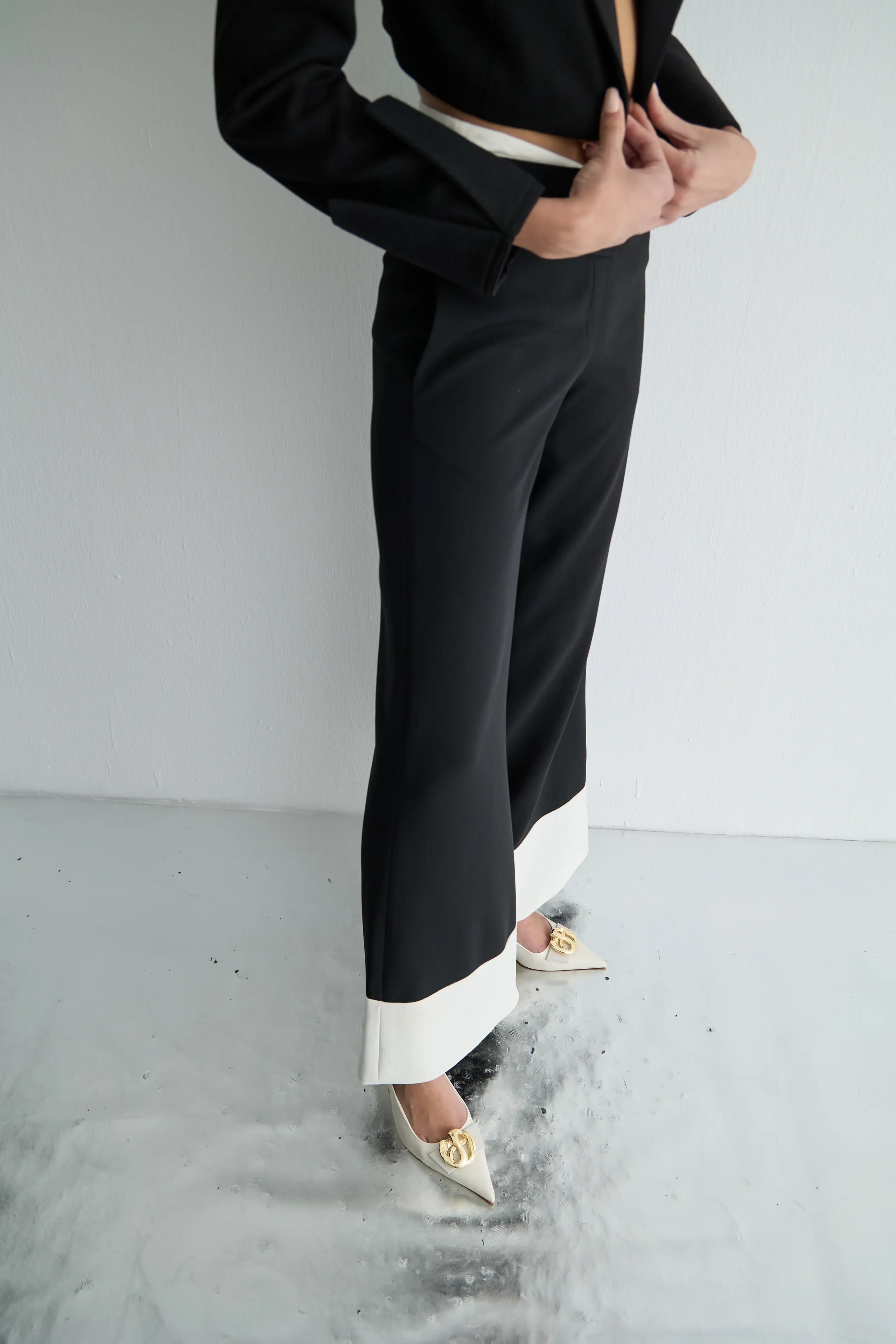 Gaia n Uranos V Kemer Detaylı Pinstripe Pantolon