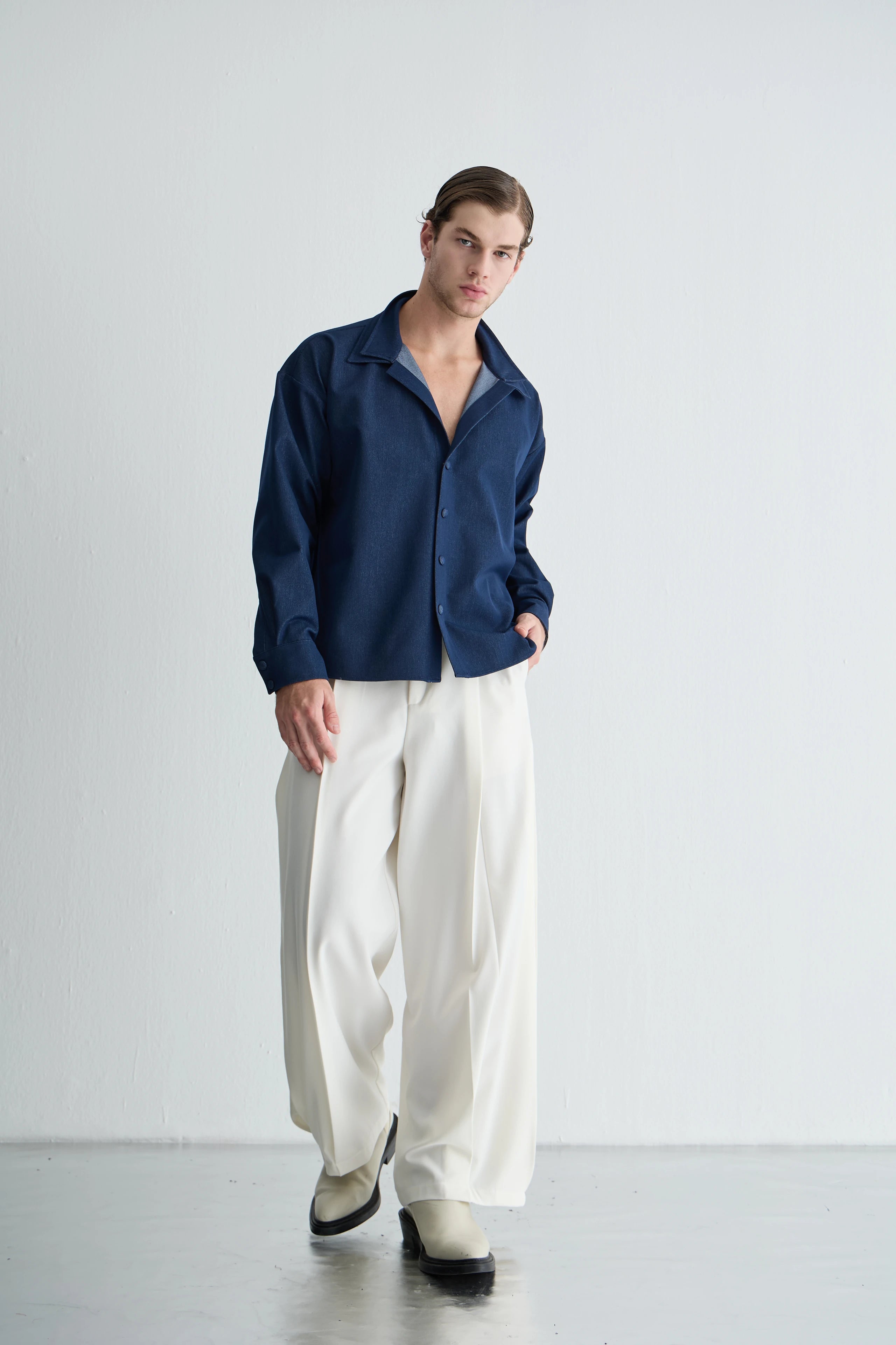 Gaia n Uranos Denim Çift Yaka Gömlek